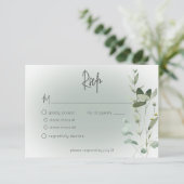 Boho Greenery Delicate Modern Wedding RSVP Karte (Stehend Vorderseite)