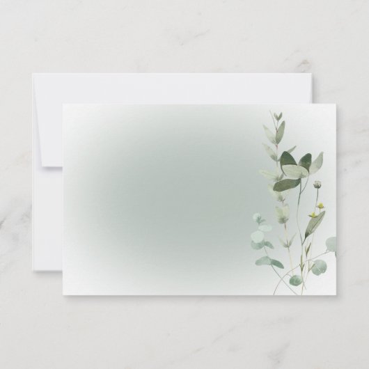 Boho Greenery Delicate Modern Wedding RSVP Karte (Rückseite)