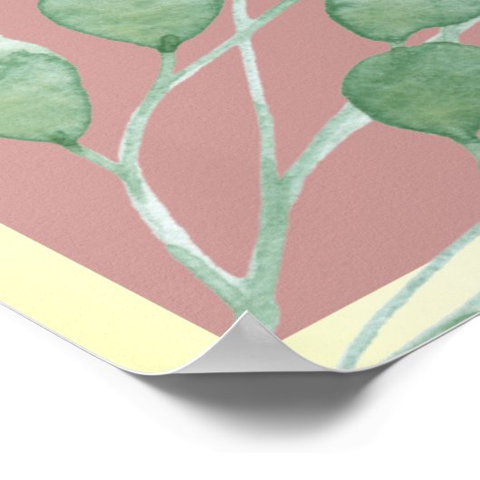 Boho Greenery Dusty Rose Wedding Welcome Poster (Ecke)