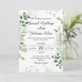 Boho Greenery Einladungen zum Hochzeitstag (Stehend Vorderseite)