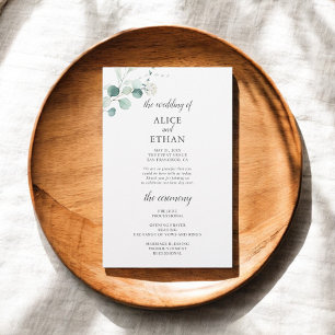 Boho Greenery Eucalyptus Blätter Wedding Program