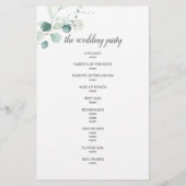 Boho Greenery Eucalyptus Blätter Wedding Program (Rückseite)