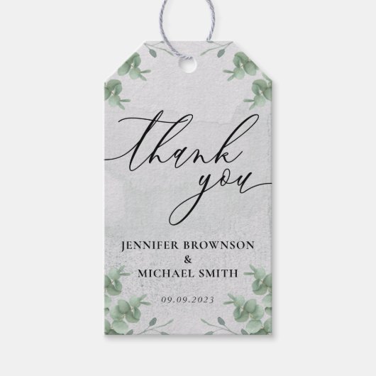 Boho Greenery Eucalyptus Botanische Liebe Vielen D Geschenkanhänger (Vorderseite)