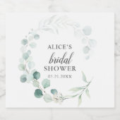 Boho Greenery Eucalyptus Brautparty Water Bottl Schaumweinetikett (Einzelnes Label)