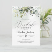 Boho Greenery Eucalyptus Bridal Dusche Einladung (Stehend Vorderseite)