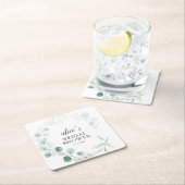 Boho Greenery Eucalyptus Bridal Shower Rechteckiger Pappuntersetzer (Vor Ort)