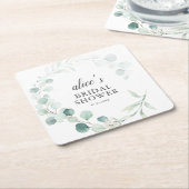 Boho Greenery Eucalyptus Bridal Shower Rechteckiger Pappuntersetzer (angewinkelt)