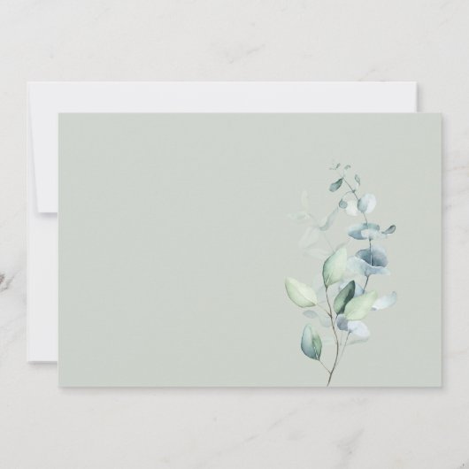 Boho Greenery Eucalyptus Couples Dusche Einladung (Rückseite)