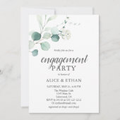 Boho Greenery Eucalyptus Engagement Party Einladung (Vorderseite)