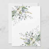Boho Greenery Eucalyptus Wedding Dusty Blue Einladung (Rückseite)