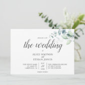Boho Greenery Eucalyptus Wedding Einladung (Stehend Vorderseite)