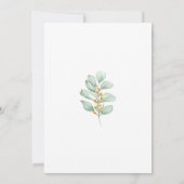 Boho Greenery Eucalyptus Wedding Rehearsal Dinner Einladung (Rückseite)