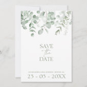 Boho Greenery Eucalyptus Wedding Save the Date (Vorderseite)