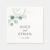 Boho Greenery Eucalyptus Wedding Serviette (Vorderseite)