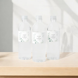 Boho Greenery Eucalyptus Wedding Wasserflaschenetikett