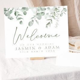 Boho Greenery Eucalyptus Wedding Welcome Sign Poster