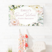 Boho Greenery Floral Frame 16 . Geburtstag Banner (Insitu)
