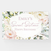 Boho Greenery Floral Frame 16 . Geburtstag Banner (Horizontal)