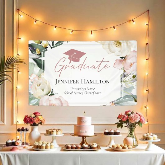 Boho Greenery Floral Frame Abschluss Banner