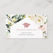 Boho Greenery Floral Frame Abschluss Name Card Telefonnummerkarte (Vorderseite)