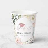 Boho Greenery Floral Frame Abschluss Pappbecher (Rückseite)