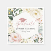 Boho Greenery Floral Frame Abschluss Serviette (Vorderseite)