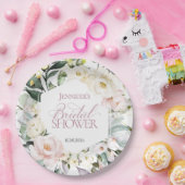 Boho Greenery Floral Frame Brautparty Pappteller (Party)