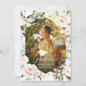 Boho Greenery Floral Frame Foto Abschluss Ankündigung (Vorderseite)