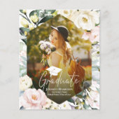 Boho Greenery Floral Frame Foto Graduation Party (Vorderseite)