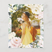 Boho Greenery Floral Frame Foto Graduation Party (Rückseite)