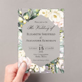 Boho Greenery Floral Frame Wedding Acryleinladungen (Insitu (Handheld))