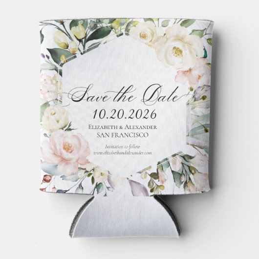 Boho Greenery Floral Frame Wedding Dosenkühler (Vorderseite)