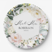 Boho Greenery Floral Frame Wedding Pappteller (Vorderseite)