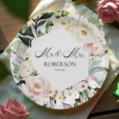 Boho Greenery Floral Frame Wedding Pappteller