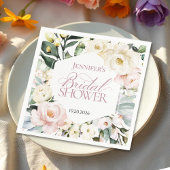 Boho Greenery Floral Frame Wedding Serviette