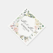 Boho Greenery Floral Frame Wedding Serviette (Ecke)