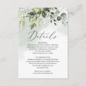 Boho greenery folaige leaves gold wedding details begleitkarte (Vorderseite)