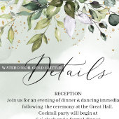Boho greenery folaige leaves gold wedding details begleitkarte