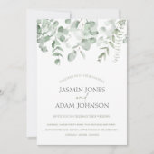 Boho Greenery Foliage Eucalyptus Wedding Einladung (Vorderseite)