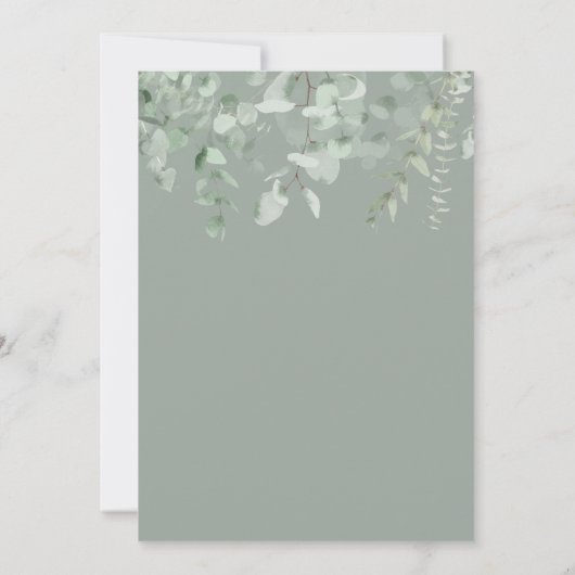 Boho Greenery Foliage Eucalyptus Wedding Einladung (Rückseite)