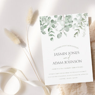 Boho Greenery Foliage Eucalyptus Wedding Einladung