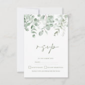 Boho Greenery Foliage Eucalyptus Wedding RSVP Karte (Vorderseite)