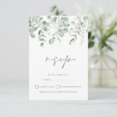 Boho Greenery Foliage Eucalyptus Wedding RSVP Karte (Stehend Vorderseite)