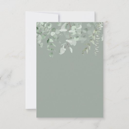 Boho Greenery Foliage Eucalyptus Wedding RSVP Karte (Rückseite)