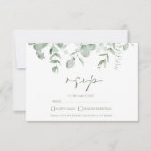 Boho Greenery Foliage Eucalyptus Wedding RSVP Karte (Vorderseite)