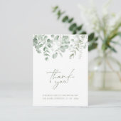 Boho Greenery Foliage Eucalyptus Wedding Vielen Da Dankeskarte (Stehend Vorderseite)