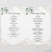 Boho Greenery Foliage und Gold Geometric geflochte (Rückseite)