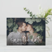 Boho Greenery Foto Save the Date (Stehend Vorderseite)