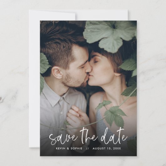 Boho Greenery Foto Save the Date (Vorderseite)