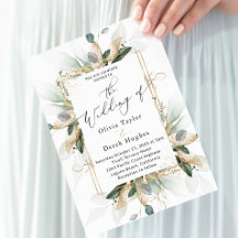 Boho Greenery & Gold Eukalyptus Frame Wedding